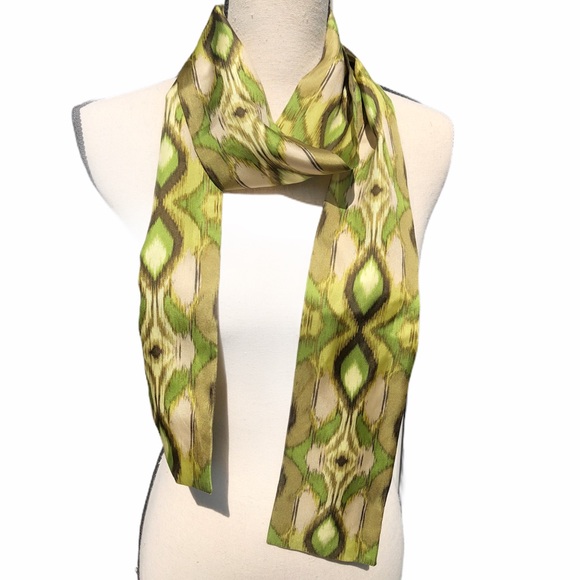 Long Green Ikat Scarf - Picture 3 of 8